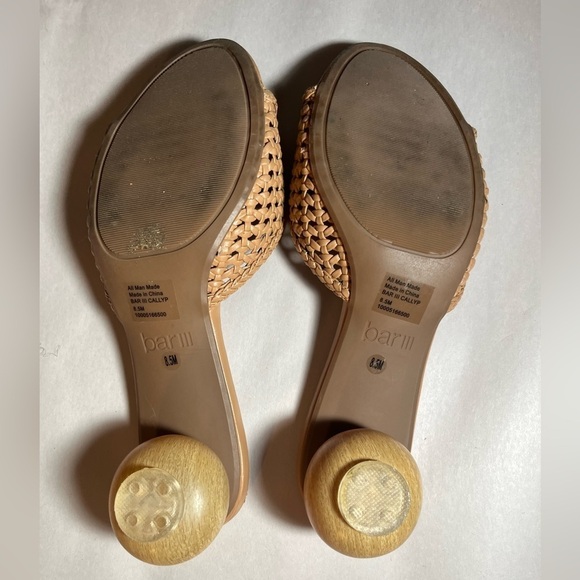 BAR III Beige Spherical Heel Cally Artsty vacation Slip On Sandals 8.5 - Picture 5 of 9